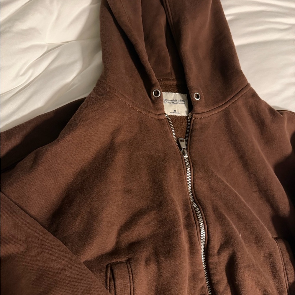Abercrombie & Fitch Rust Brown Zip Hoodie - Picture 4 of 5